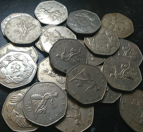 Large old style 50p fifty - style,