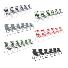 6x Folding Metal Beach Chairs