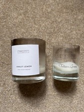 2x Empty Genuine The White Company London Glass Candle Jars - 280g & 140g