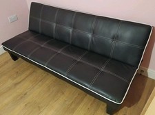 Black Faux Leather Sofa Bed 180x100cm