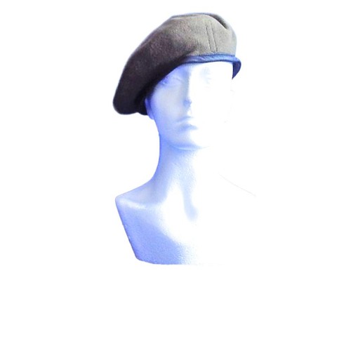 Khaki military beret - khaki,