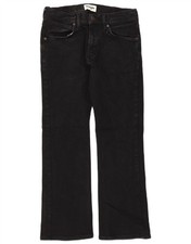 WRANGLER Mens Bootcut Jeans W30 L27 Black Cotton KW03