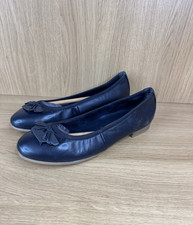 Tamaris Ballerina Pumps Shoes Ribbon Womens UK 3 EU 36 Black Smart Work