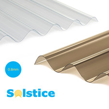Solstice PVC Corrugated Roofing Sheet | Clear & Bronze | 2m, 2.5m, 3m x 950mm