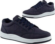Mens Navy Canvas Pumps