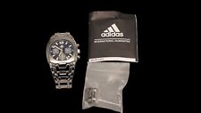 Adidas Mens Chronograph Watch Blue Dial With Spare Links Working New Renata...