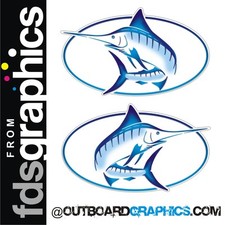Pair of full colour Bayliner Trophy Marlin stickers/decals