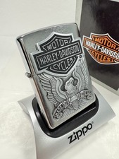GENUINE Zippo Lighter HARLEY DAVIDSON EAGLE EMBLEM Brushed Chrome NEW IN BOX