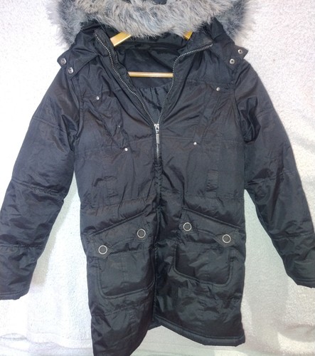 Black padded parka hooded - padded,