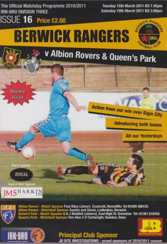 Berwick rangers 2010 - berwick, 2010/11