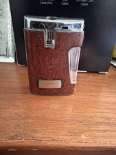 Ronson Vintage Leather Covered Chrome Gas Lighter 1960s
