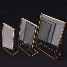 Antique Gold Brass Glass Photo