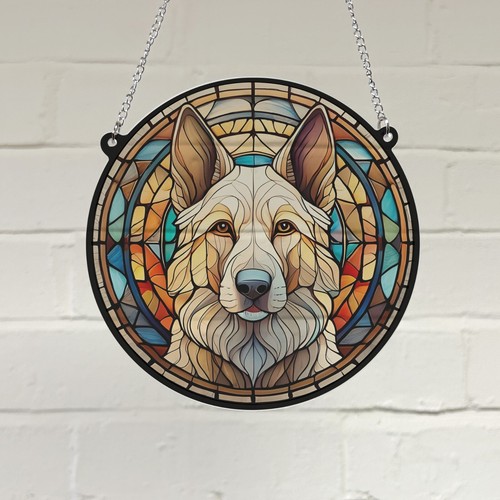 German shepherd white stained - white,