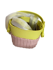 Nico Giani Adenia Small Leather Woven Basket Bucket Bag NWT