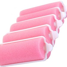 SPONGE FOAM HAIR ROLLERS Soft Curlers Curl Wave Styling Sleep In Curling 5Pc Set