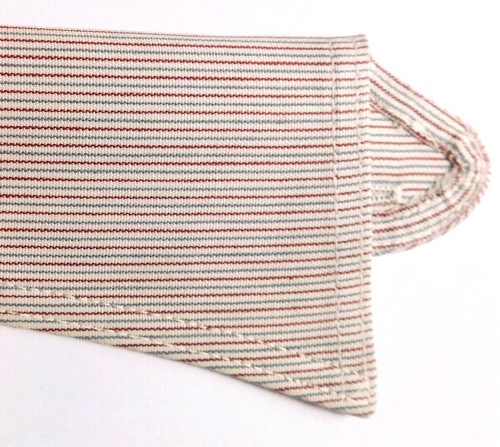 Red grey striped shirt collar