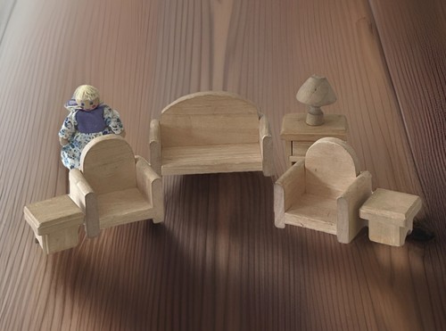 Wooden doll house furniture - wooden,