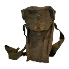 Vintage Belgian Army Gas Mask Canvas Webbing Bag