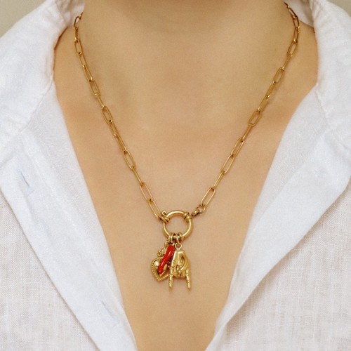 Italian horn necklace hand - italian,