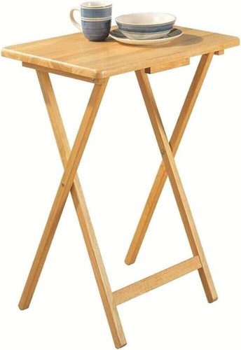 Wooden folding snack table - wooden,