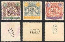Rhodesia Revenue Perf 15 Set of 3 Perf USED BF11/13