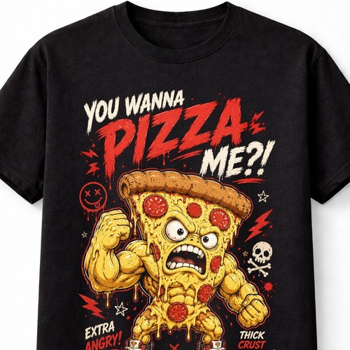 Pizza slice funny punny angry - funny,