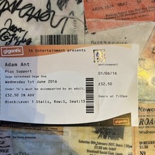 ADAM ANT - Original Gig Ticket