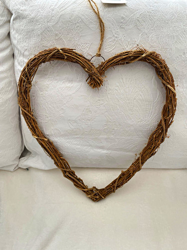 Brown natural heart shaped - brown, heart-shaped
