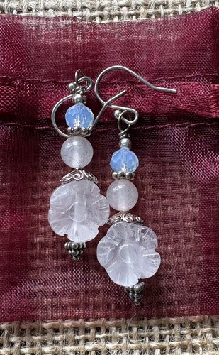 Rose quartz flower with - quartz,