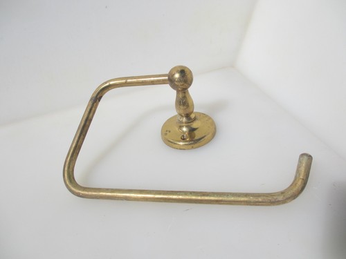 Vintage brass towel holder - towel,