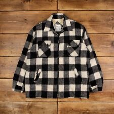 Vintage Woodland Wool Jacket L 90s Lumberjack Sherpa Lined Black