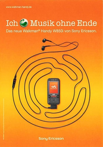 Old advertising card walkman - old,