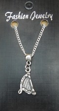 Harp Pendant Necklace 18" or