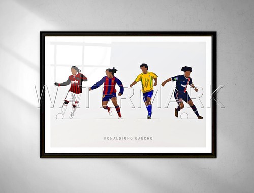 Ronaldinho print hand drawn - ronaldinho,