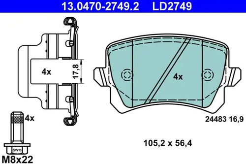 Brake pads 0470 - pads, 13.0470-2749.2