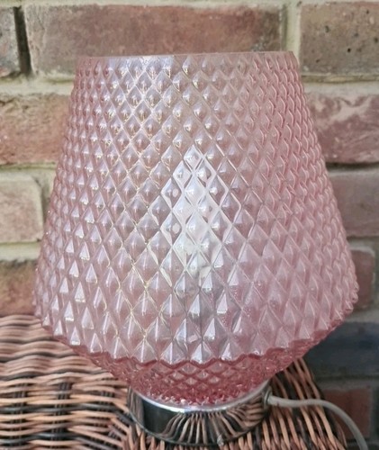 Pink glass table lamp vase - pink,