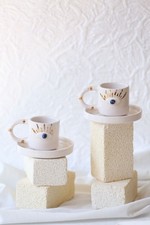 Hand made Evil Eye Turkish-Arabic Coffee Cup Set, Espresso Set, Coffee Cup x2