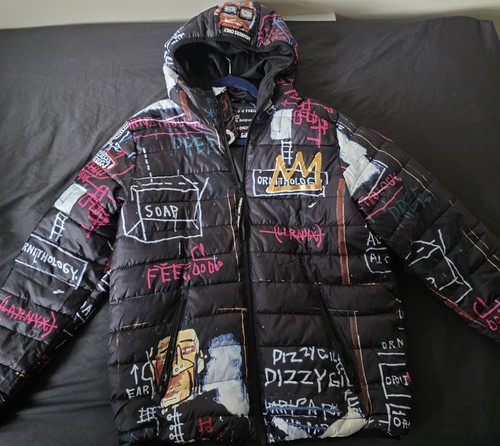 Black puffer coat jean - black,
