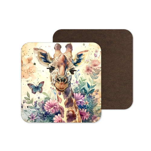 Giraffe floral watercolour - giraffe,