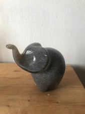 Vintage Grey Glass Elephant