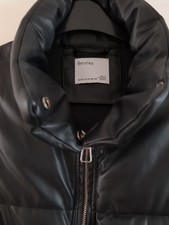 Bershka Women's Gilet Size XS Black Faux Leather