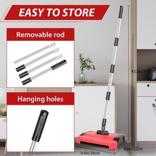 Carpet Sweeper Manual Cleaner Floor Cordless Duster Broom Pet Indoor Sweeping UK