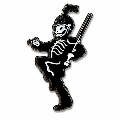 Rock band skeleton brooch - skeleton, pin