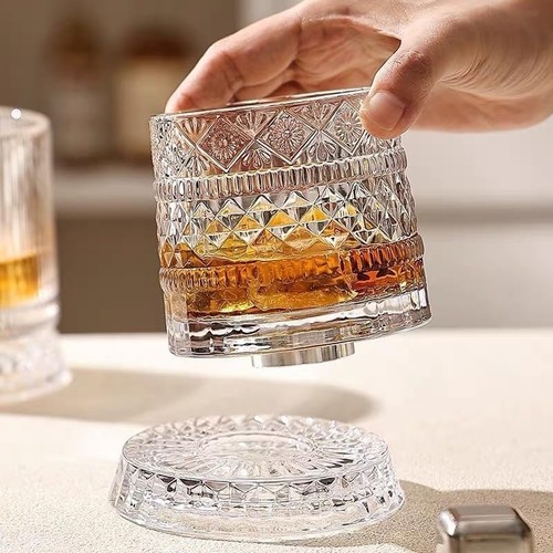 360 rotating whiskey - whiskey, glass