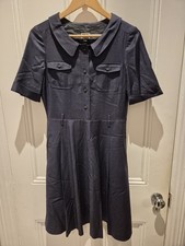 NW3 Hobbs Navy 100% Wool Tailored Dress Size 10