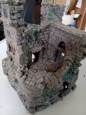 Fish Tank wrecked Castle Ornament  In Cast Resin