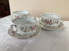 Paragon Tay San 3 Soup Coupes With Saucers