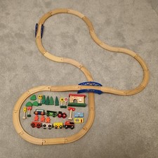 Wooden train set, Bridges, railway station Brio compatible, with accessories