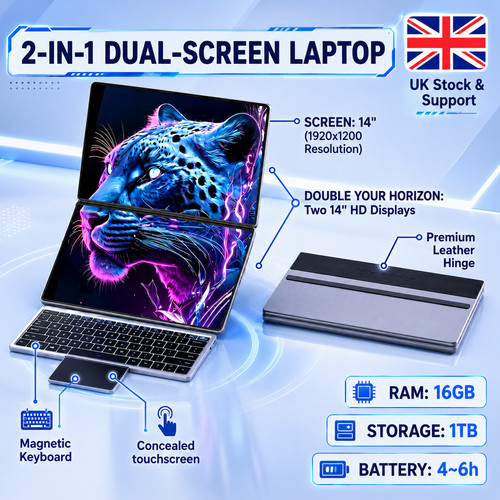 Dual screen laptop - 14",