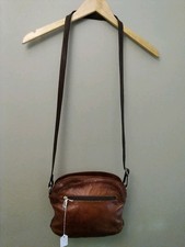 Vtg Valentina Brown Leather Made In Italy Medium Crossbody /Shoulder Bag